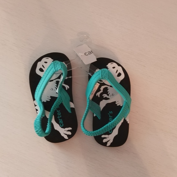 *3/25* Carter's | flip flop dino size 3/4 - Picture 1 of 3